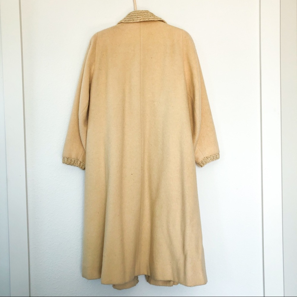 Vintage 1960s Smart Set Long Tan Wool Overcoat - Picture 2 of 12